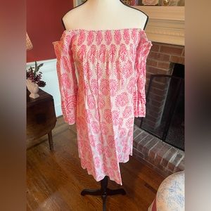 Delfina Pink off the shoulder lace dress/cover-up. NEVER WORN!
